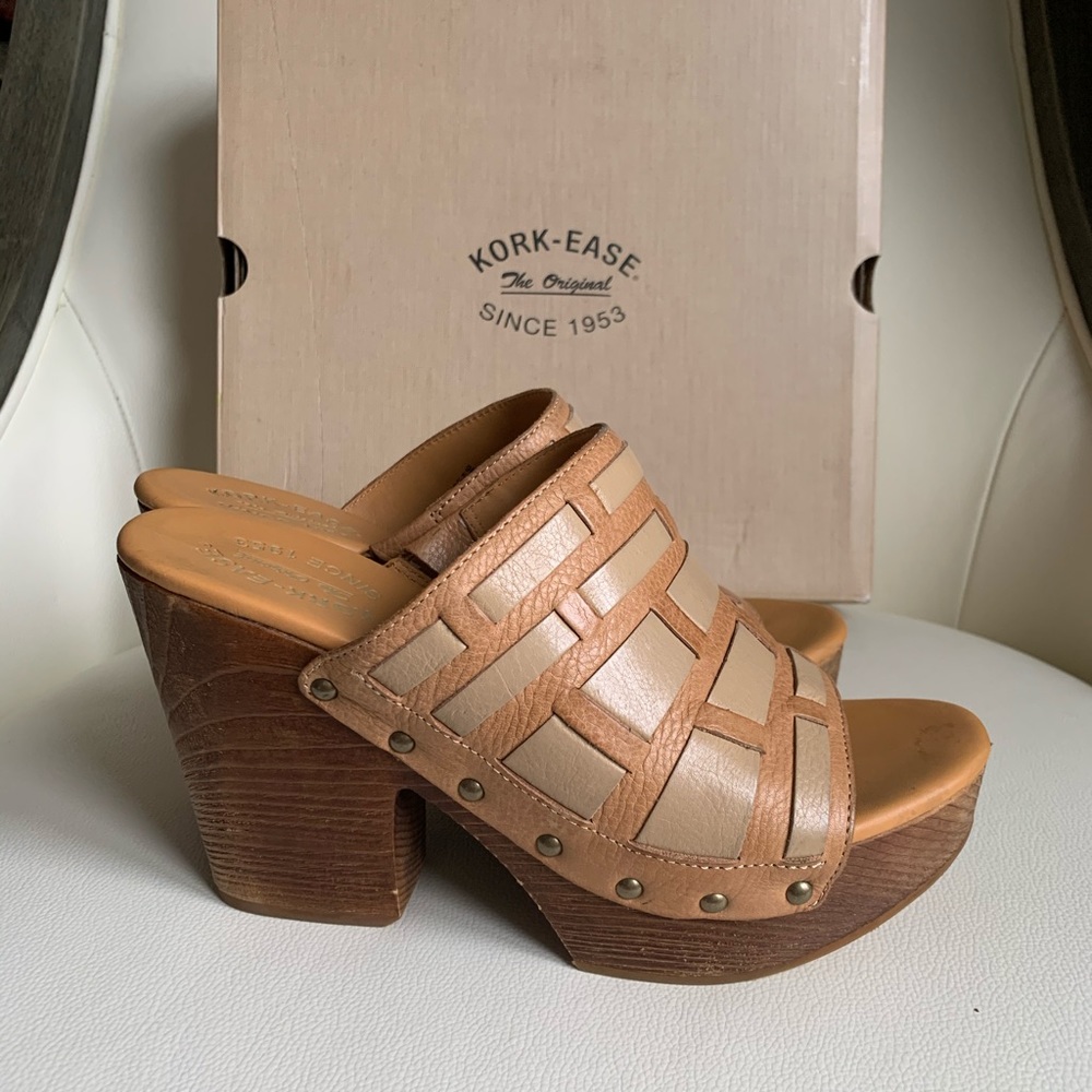 Kork-Ease Tan Leather Platform Sandal
